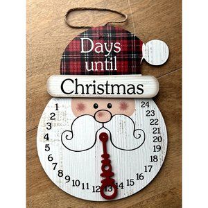 Countdown to Christmas Santa Wooden Advent Calendar 12"